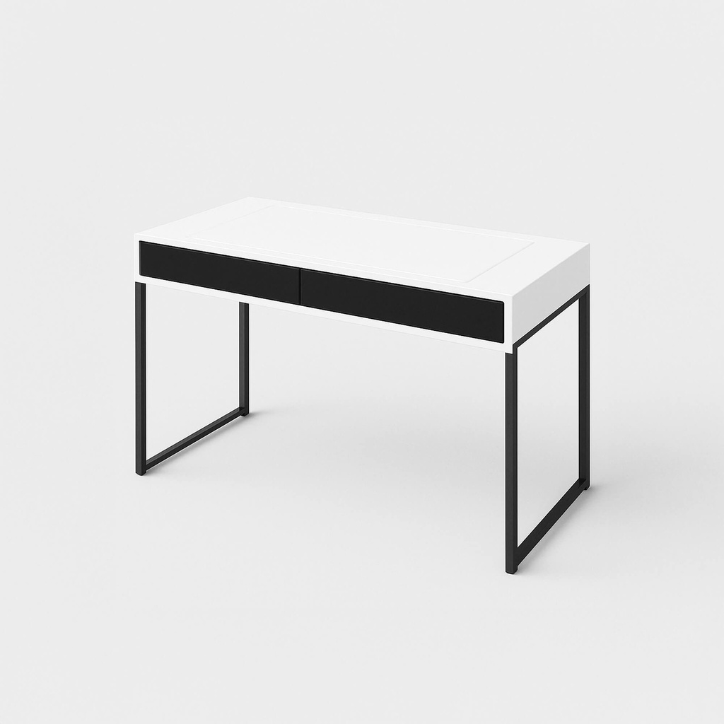 [FURN_0096] Justerbart skrivebord (Hvid, Stål)